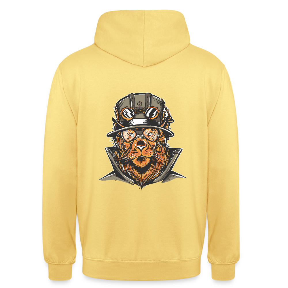 Sweat à Capuche Lion Steampunk - REF00003 - jaune citron