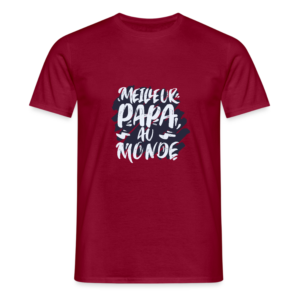 T-shirt Homme – Meilleur Papa au Monde - REF00012 - rouge brique