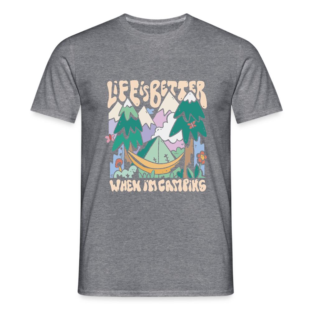 T-shirt Homme – Life is Better When I’m Camping - REF00016 - graphite chiné