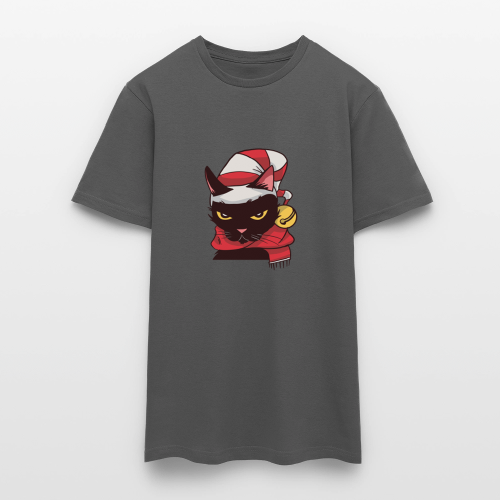 T-shirt Homme – Chat de Noël Grincheux - REF00005 - charbon