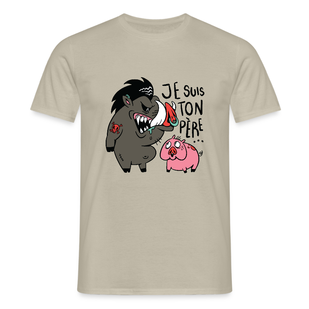 🐗 T-shirt Homme “Je suis ton père” – Humour Geek & Style Unique | UNiKtee REF00031 - beige sable