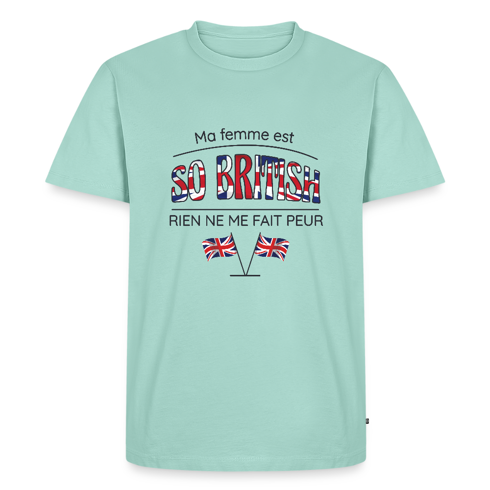 🇬🇧 T-shirt Homme “Ma femme est so British” – Humour & Couple Mixte | UNiKtee REF00073 - menthe 