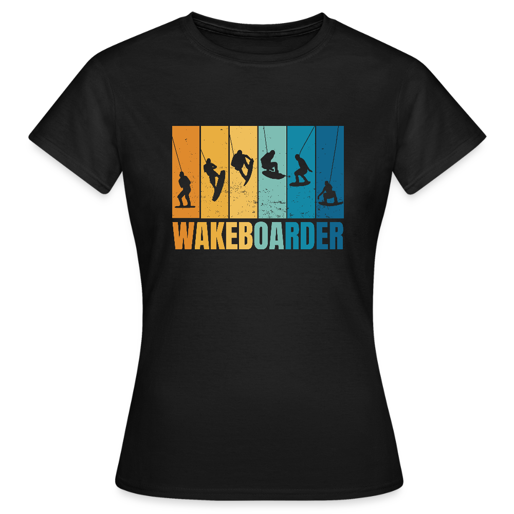 T-shirt Femme – Wakeboarder Vintage - REF00006 - noir