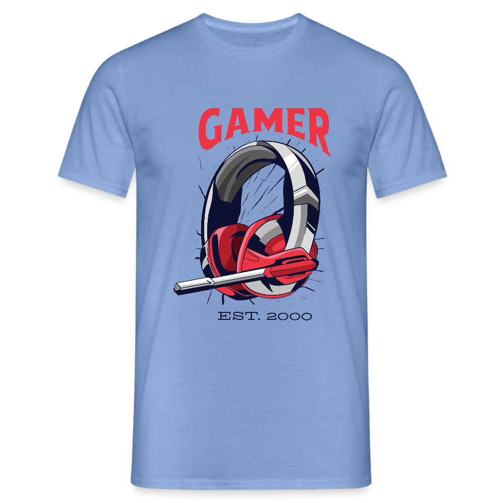 T-shirt Gamer Homme | Casque Rétro - carolina blue