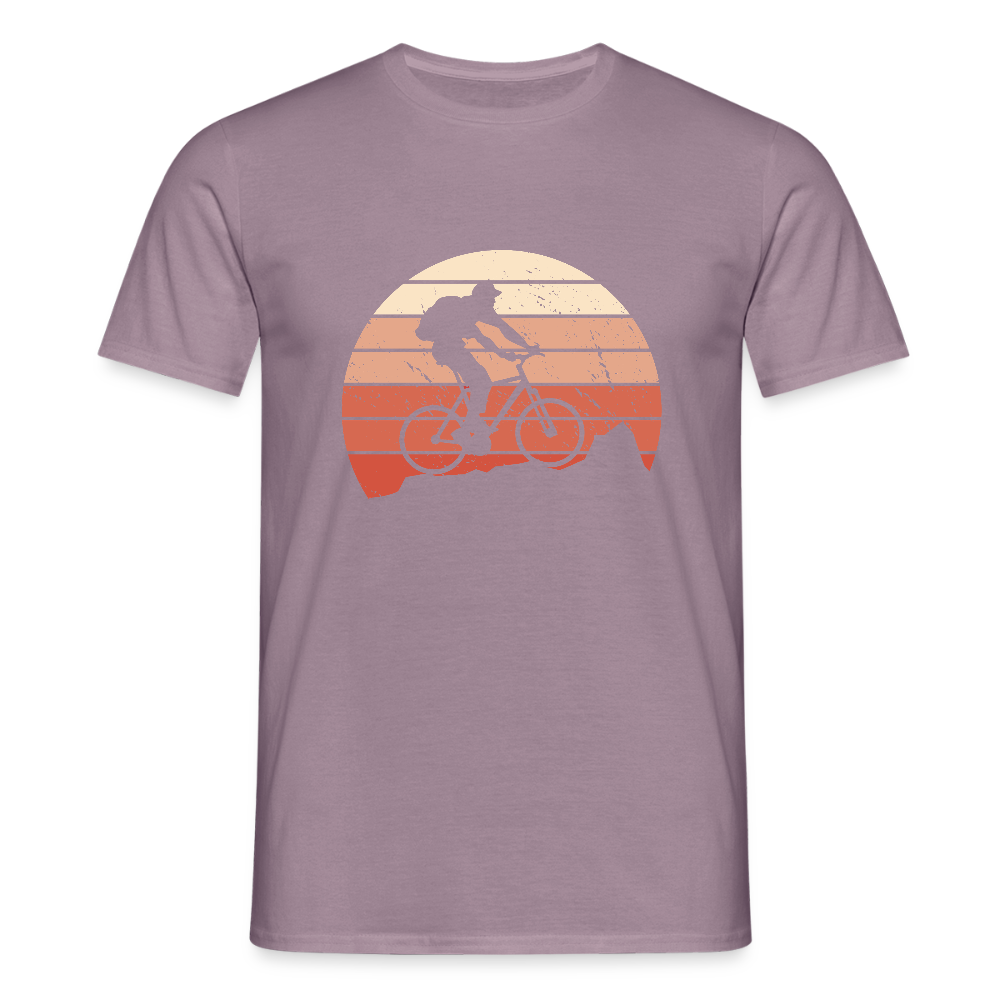 T-shirt Homme “Retro Cyclist” – Passion Vélo & Style Vintage | REF00065 - mauve gris 