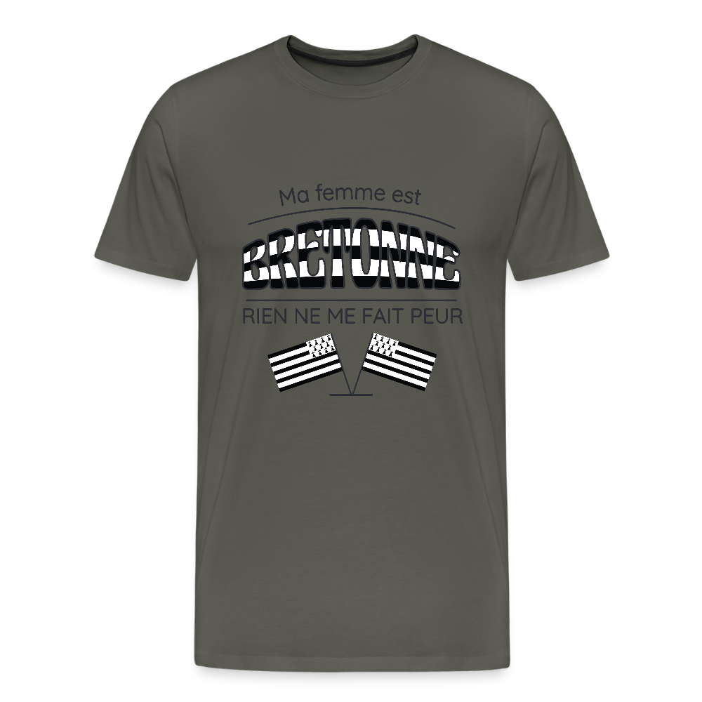 T-shirt Homme “Ma femme est bretonne” – Humour & Fierté Bretonne | UNiKtee REF00072 - asphalte