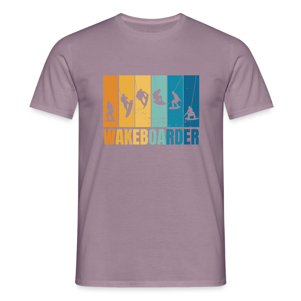 T-shirt Homme – Wakeboarder Vintage - REF00006 - mauve gris 