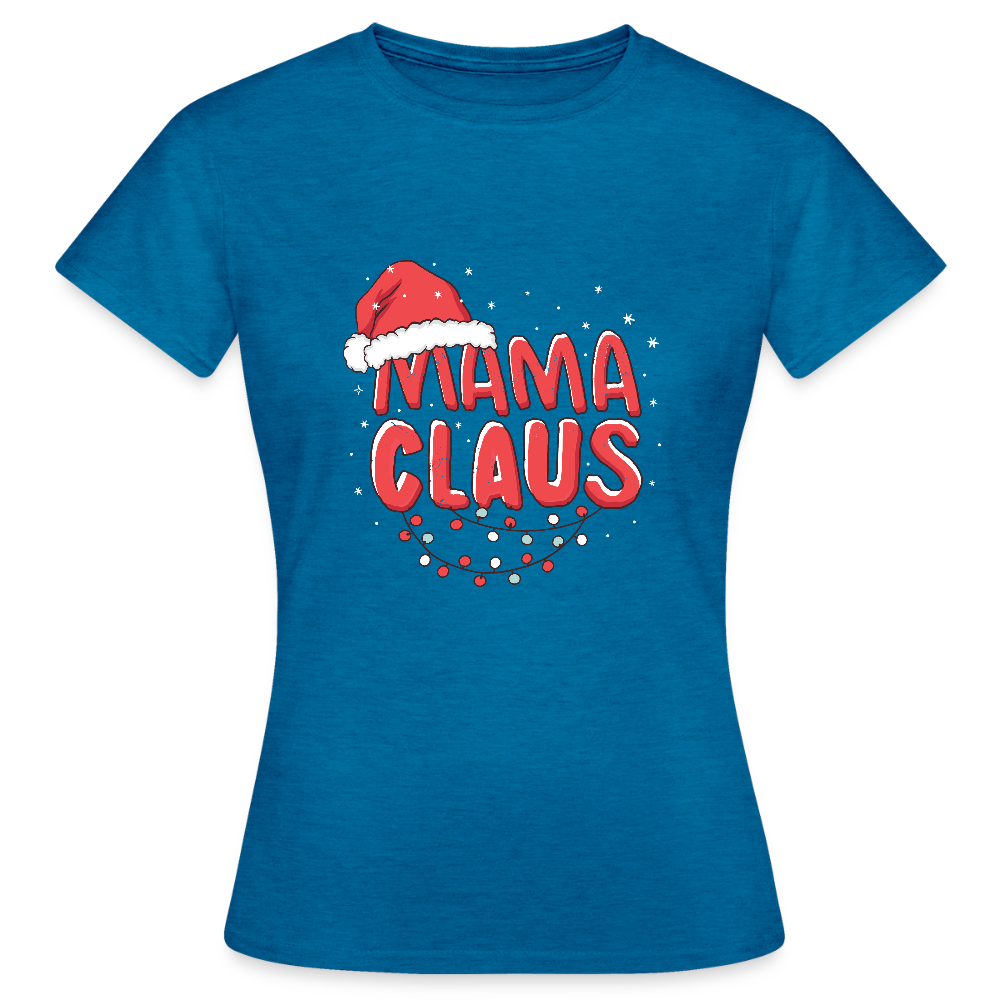 T-shirt Femme – Mama Claus - bleu saphir antique chiné