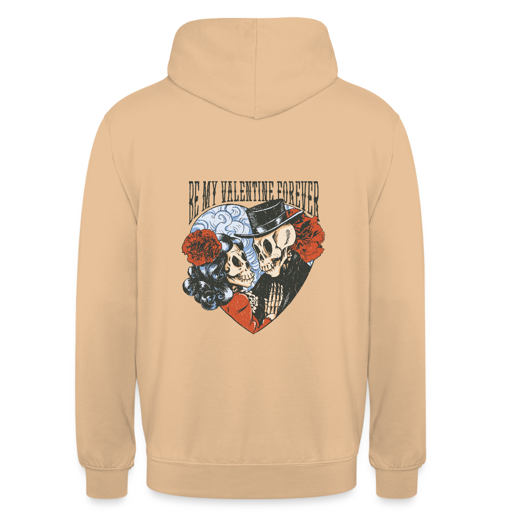 Sweat à Capuche Unisexe “Be My Valentine Forever” – Amour Éternel & Style Gothique | REF00062 - pêche