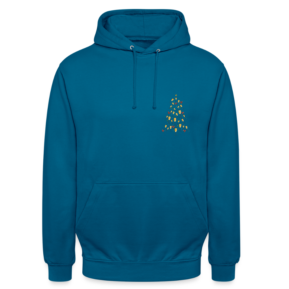 Sweat à Capuche Unisexe “Arbre de Noël Doré” – Design Festif & Style Streetwear | REF00057 - bleu profond 