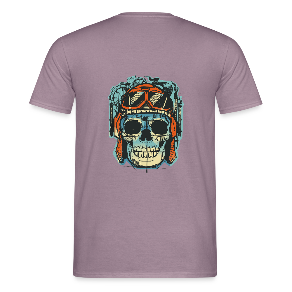 T-shirt Homme “Skull Rider” – Esprit Biker & Style Vintage | REF00064 - mauve gris 