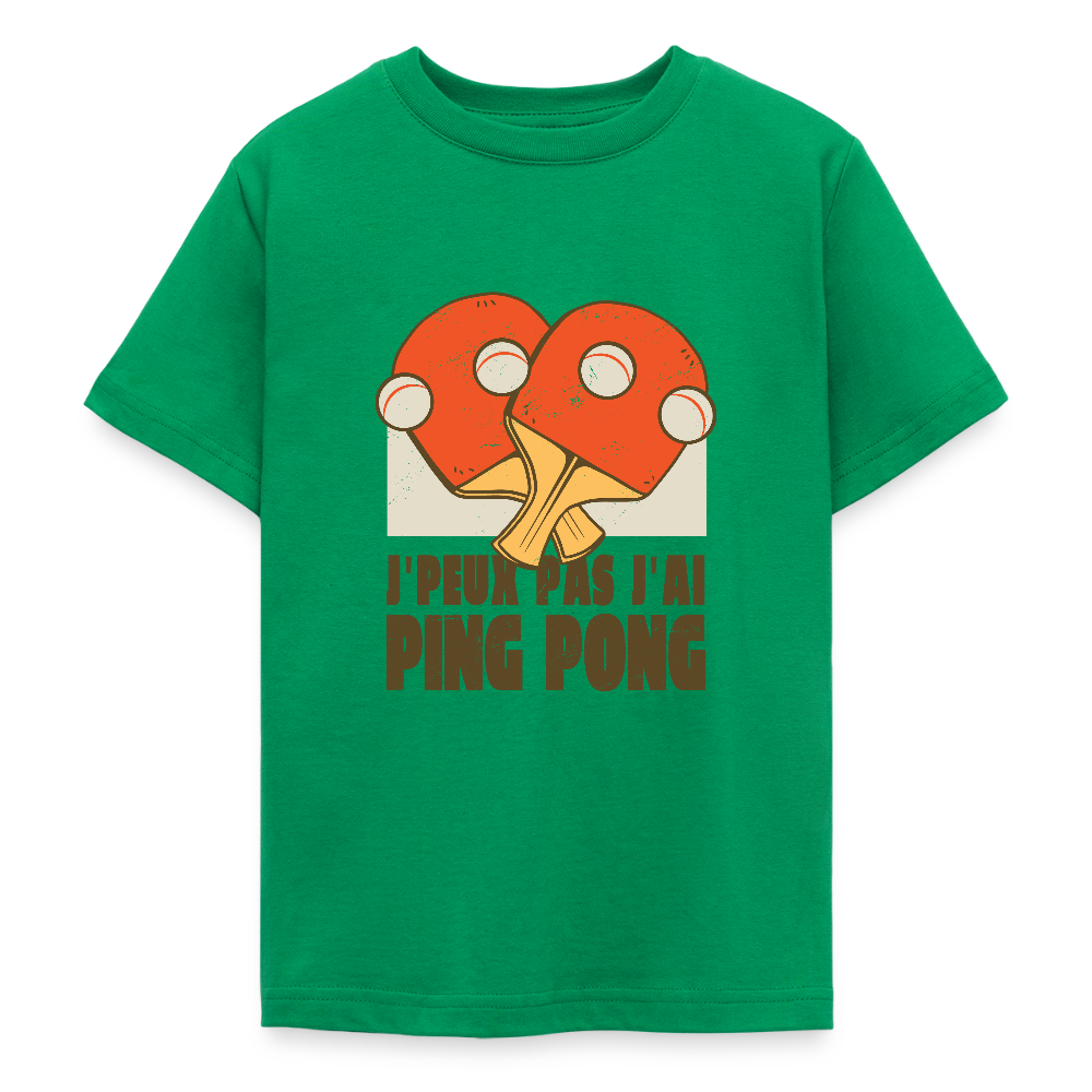 🏓 T-shirt Ado “J’peux pas, j’ai Ping Pong” – Fun & Sport Attitude | UNiKtee REF00040 - vert