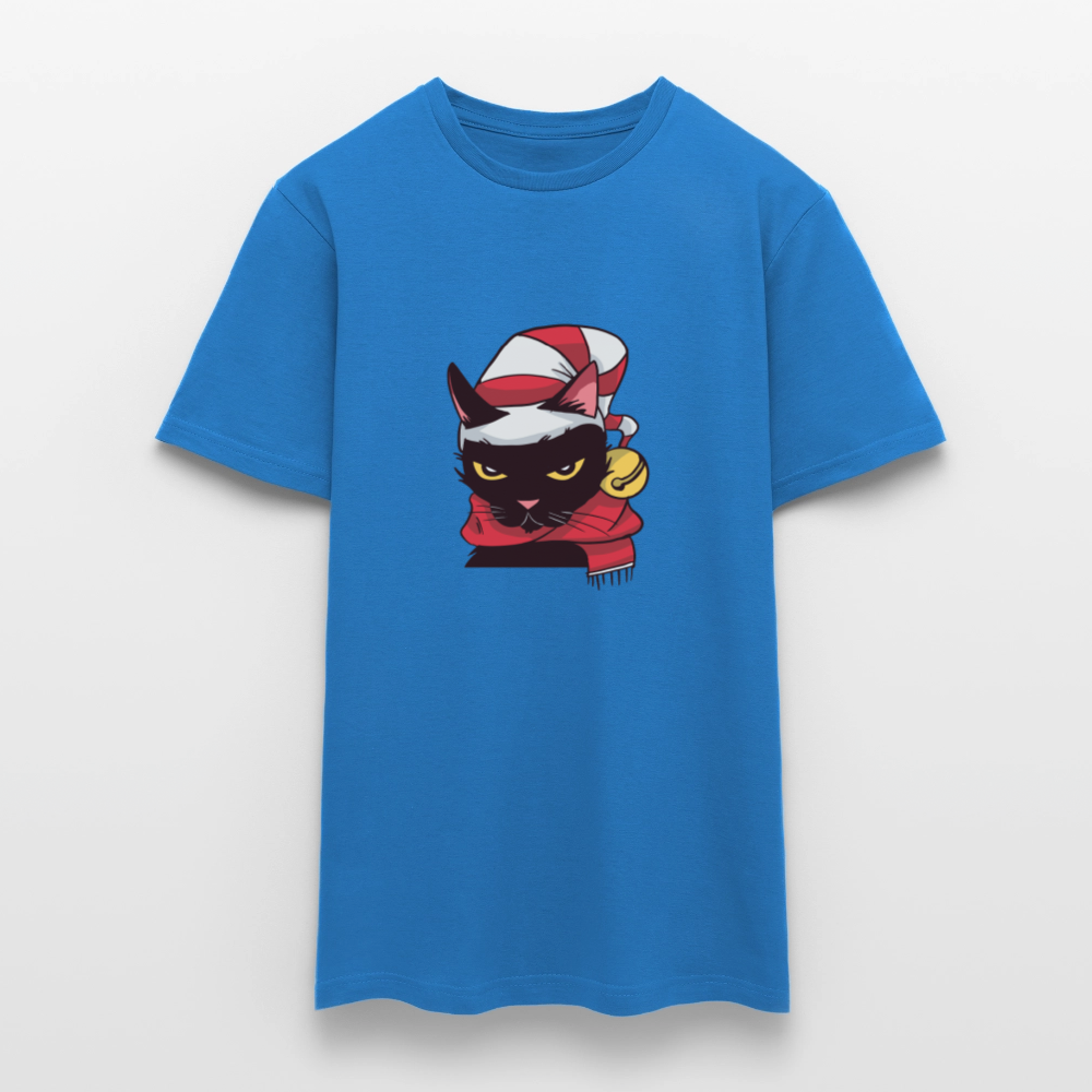 T-shirt Homme – Chat de Noël Grincheux - REF00005 - bleu royal
