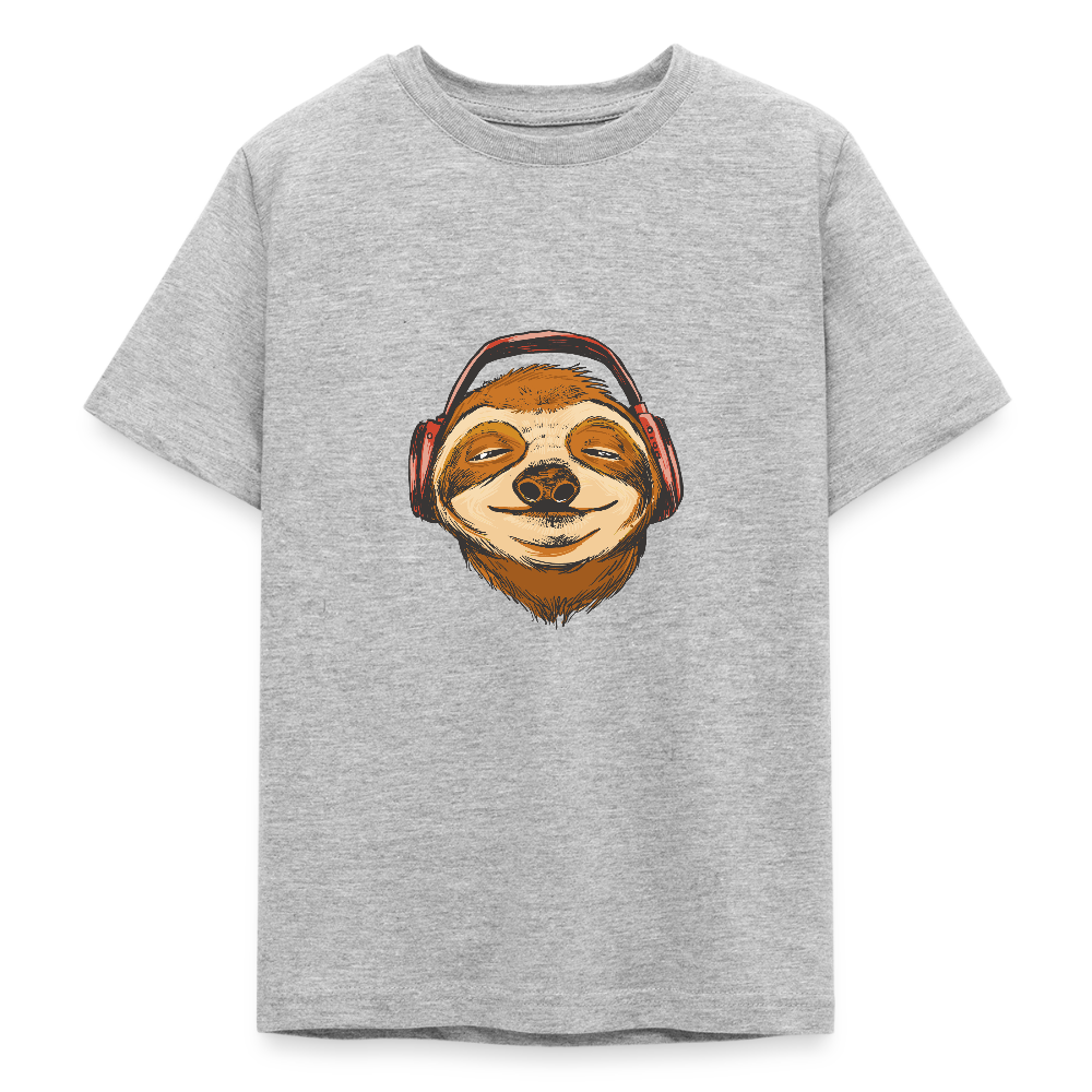 🦥 T-shirt Ado “Sloth Vibes” – Détente & Style Cool | UNiKtee REF00045 - gris chiné