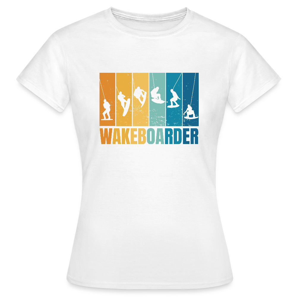 T-shirt Femme – Wakeboarder Vintage - REF00006 - blanc