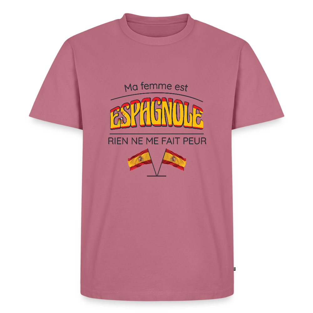 💃 T-shirt Homme “Ma femme est espagnole” – Humour & Passion | UNiKtee REF00075 - mauve