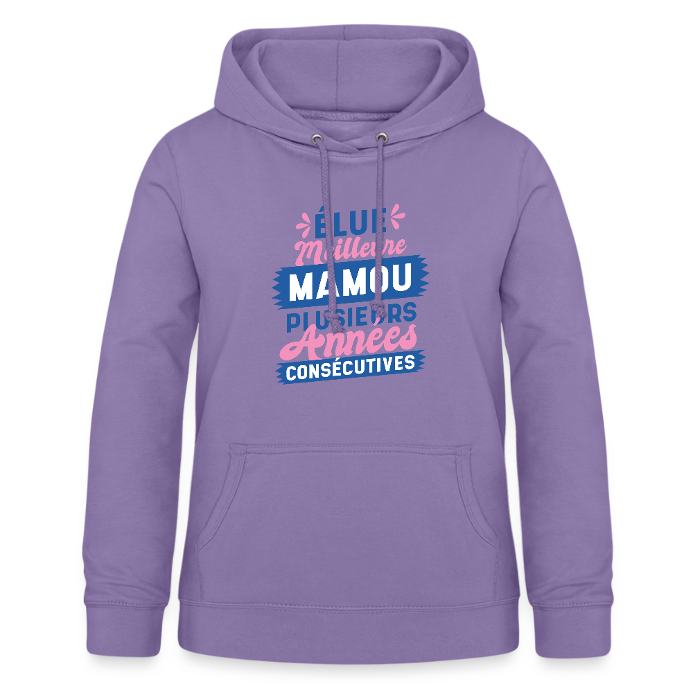 💕 Sweat à Capuche Femme “Élue Meilleure Mamou” – Douceur & Tendresse | UNiKtee REF00032 - lavande