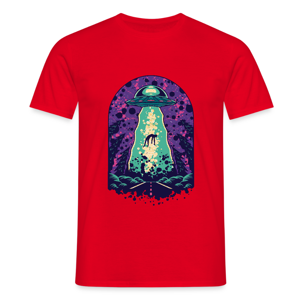 👽 T-shirt Homme “Alien Abduction” – Mystère & Style Intergalactique | UNiKtee REF00043 - rouge