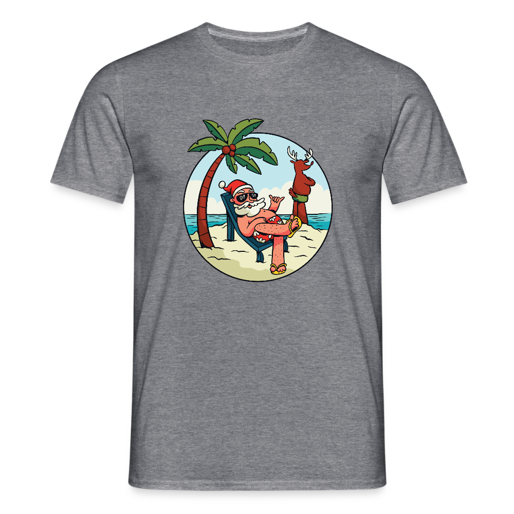 🎅 T-shirt Homme “Santa Chill” – Vacances, Soleil & Style | UNiKtee REF00042 - graphite chiné
