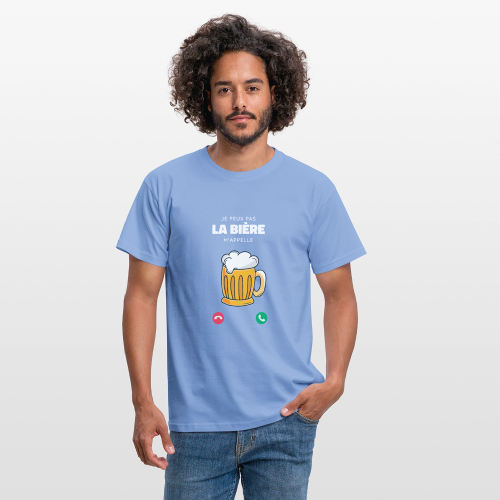 T-shirt Homme – La Bière M’appelle - REF00010 - carolina blue