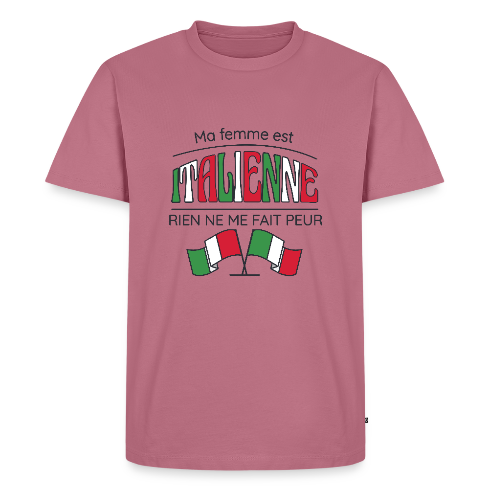 T-shirt Homme “Ma femme est italienne” – Humour & Fierté | UNiKtee REF00074 - mauve