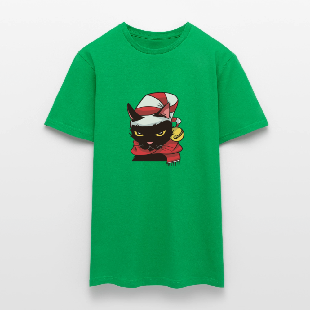T-shirt Homme – Chat de Noël Grincheux - REF00005 - vert