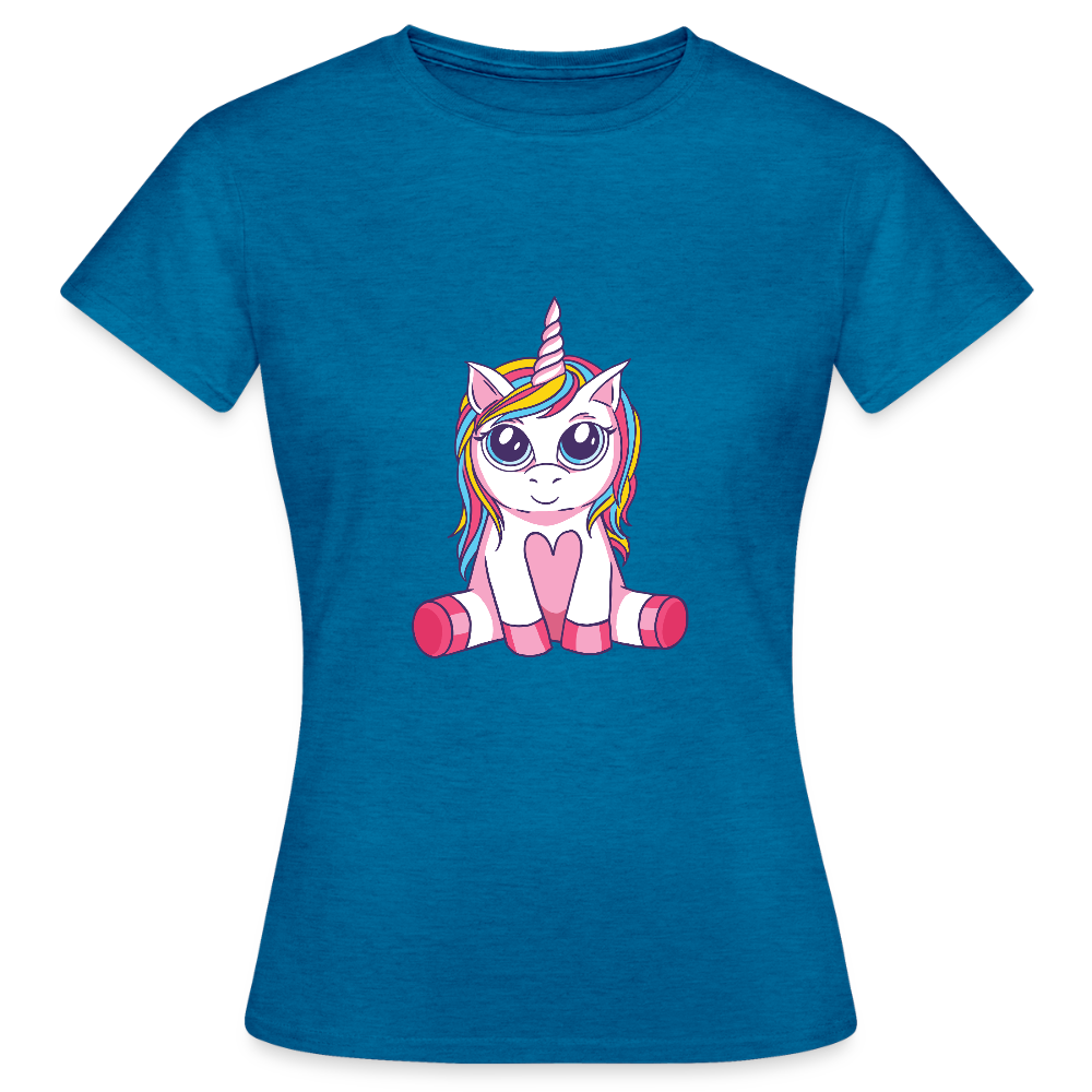 T-shirt Femme Licorne  - REF00011 - bleu saphir antique chiné