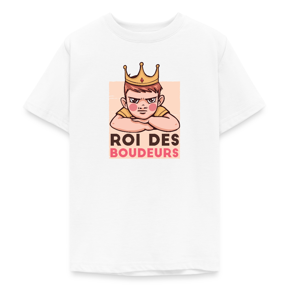 )  👑 T-shirt Ado “Roi des Boudeurs” – Attitude & Style Unique | UNiKtee - REF00029 - blanc