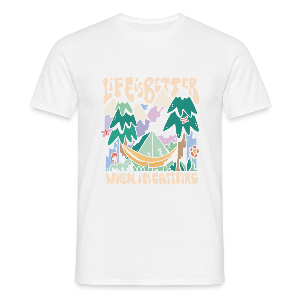 T-shirt Homme – Life is Better When I’m Camping - REF00016 - blanc