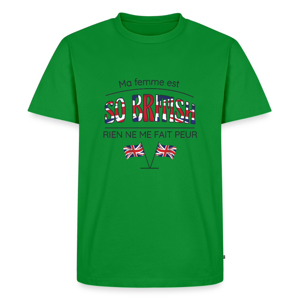 🇬🇧 T-shirt Homme “Ma femme est so British” – Humour & Couple Mixte | UNiKtee REF00073 - vert