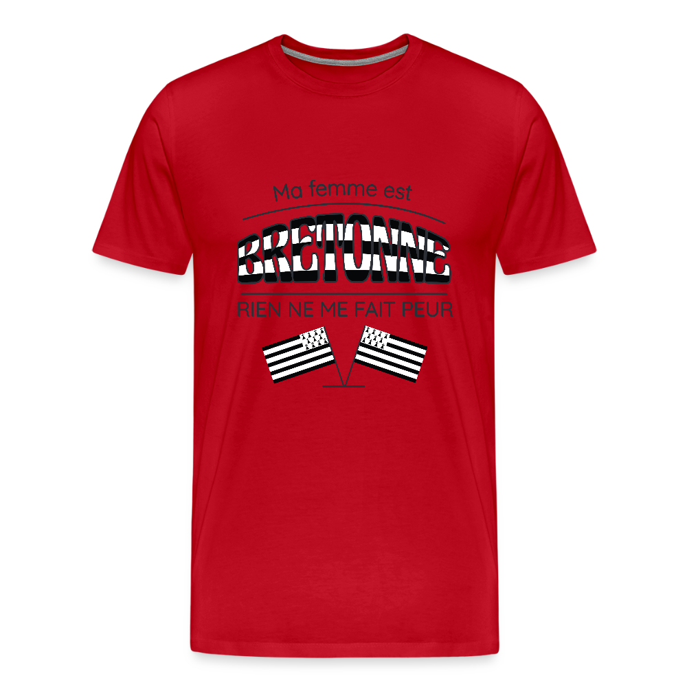 T-shirt Homme “Ma femme est bretonne” – Humour & Fierté Bretonne | UNiKtee REF00072 - rouge
