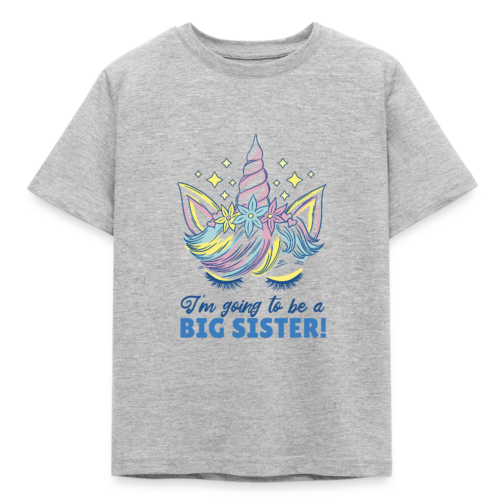 🌸 T-shirt Enfant “I’m Going to Be a Big Sister!” – Annonce de Grande Sœur | UNiKtee REF00049 - gris chiné