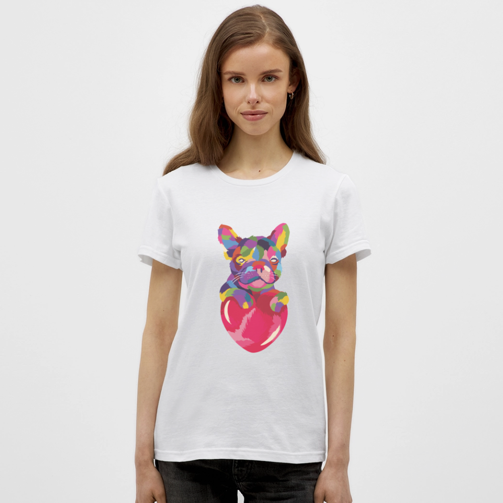T-shirt Femme Bulldog Love - REF00004 - blanc