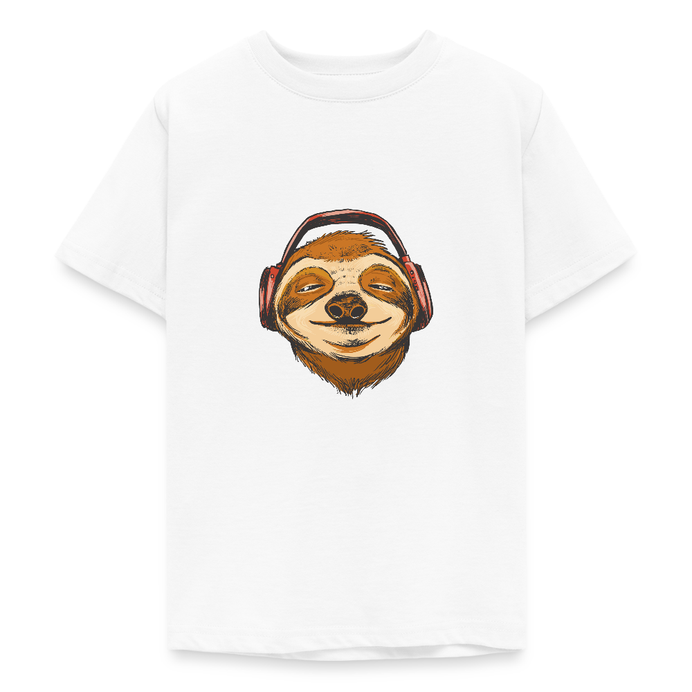 🦥 T-shirt Ado “Sloth Vibes” – Détente & Style Cool | UNiKtee REF00045 - blanc