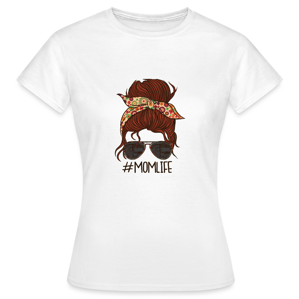 T-shirt Femme “#MomLife” – Humour, Style & Caféine | UNiKtee REF00050 - blanc