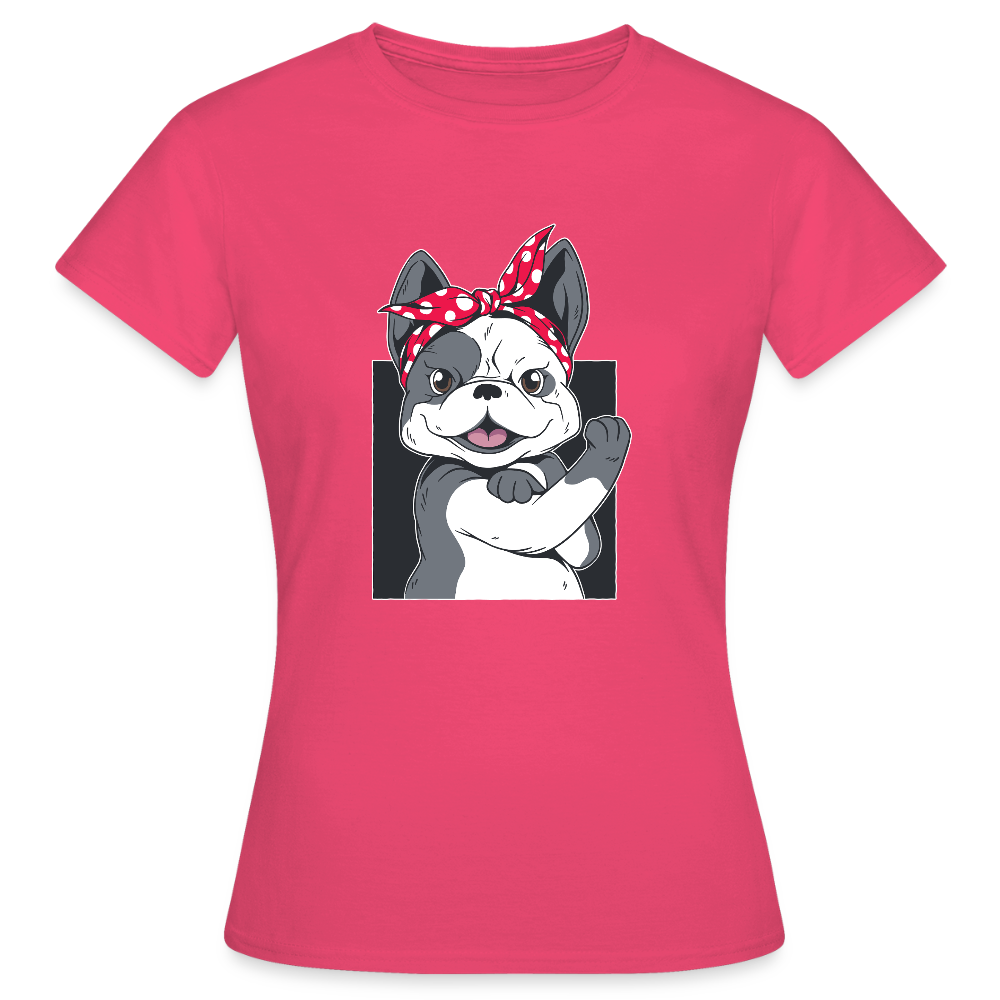 T-shirt Femme Bulldog – UNiKtee - REF00022 - rose azalée