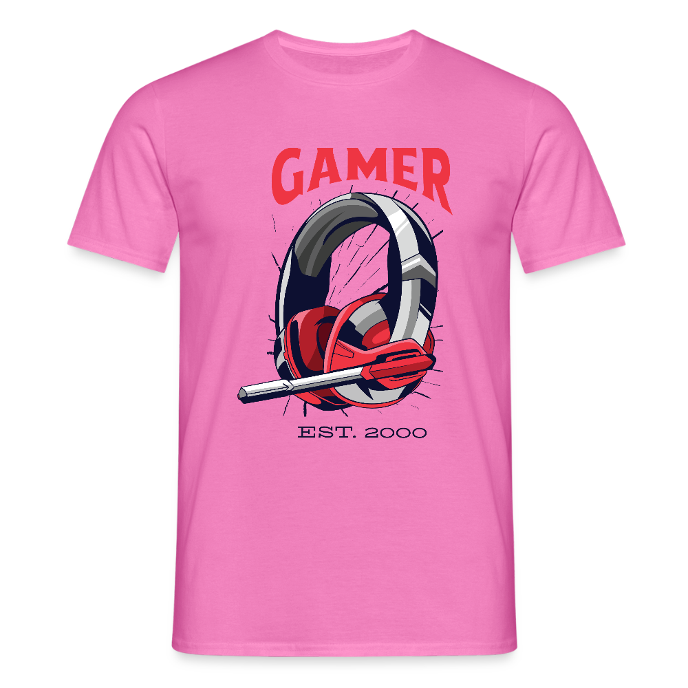T-shirt Gamer Homme | Casque Rétro - rose