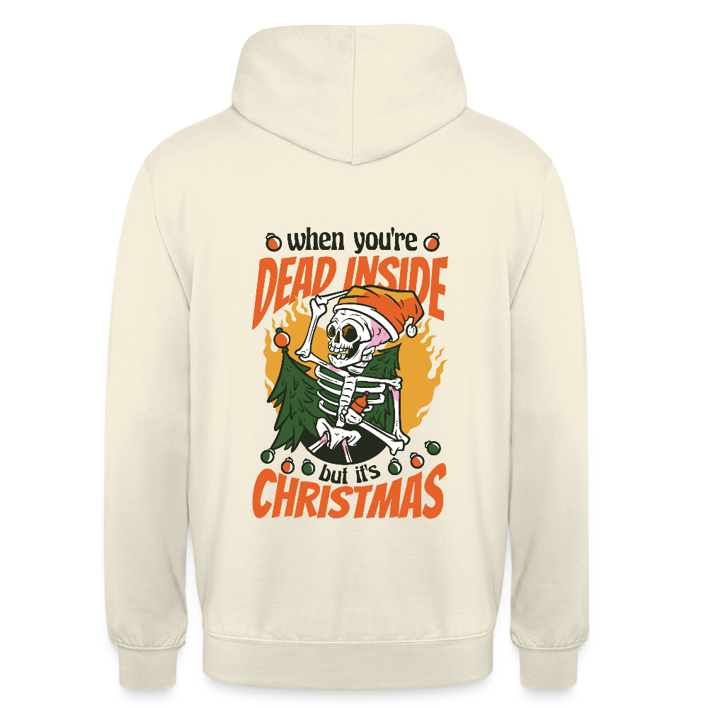 💀 T-shirt Unisexe “Dead Inside but It’s Christmas” – Humour Noir Festif | UNiKtee REF00048 - vanille