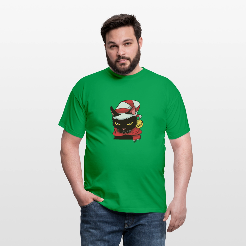 T-shirt Homme – Chat de Noël Grincheux - REF00005 - vert