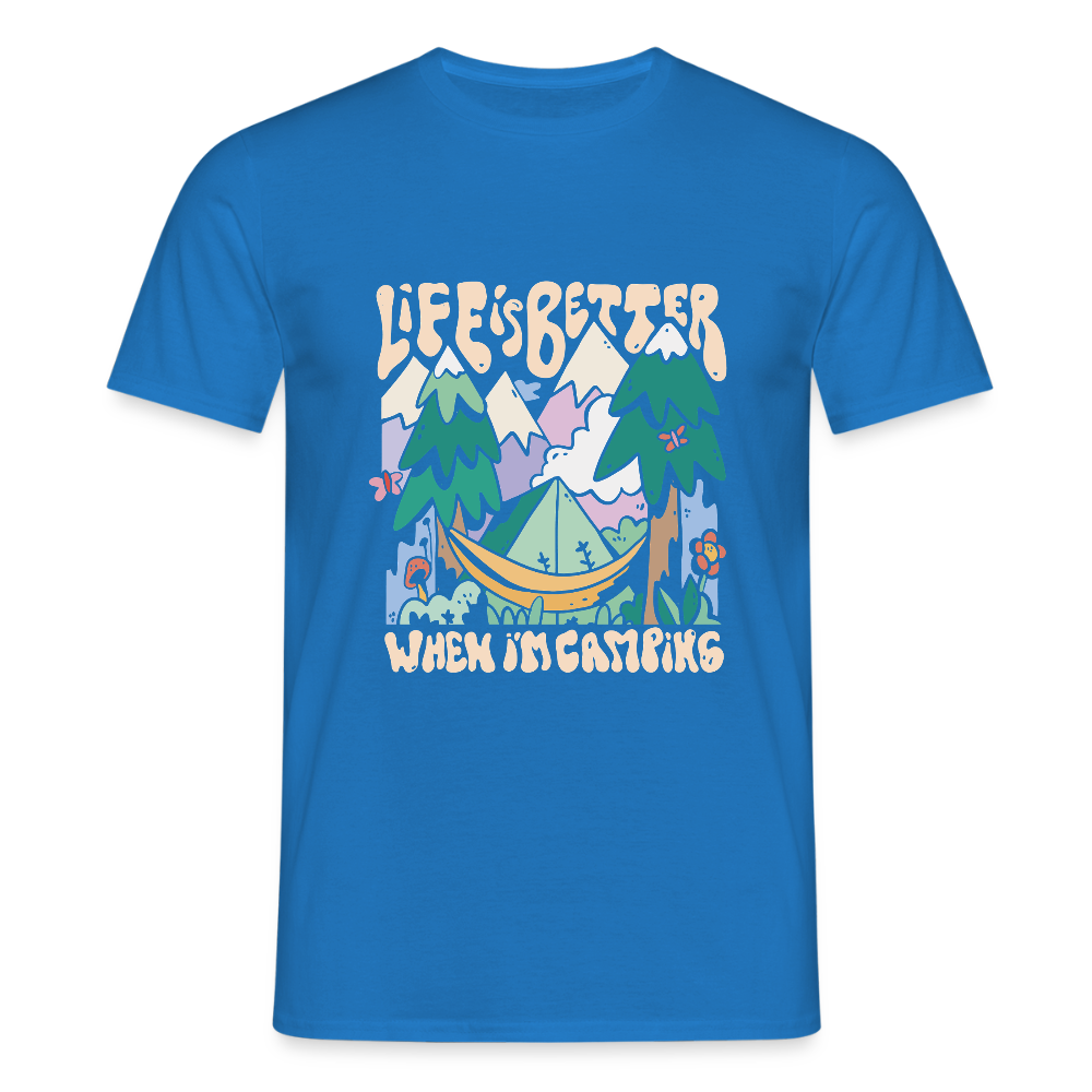 T-shirt Homme – Life is Better When I’m Camping - REF00016 - bleu royal