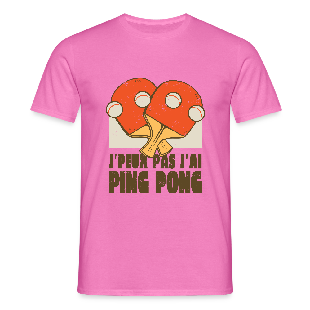 T-shirt Homme “J’peux pas, j’ai Ping Pong” – Humour & Style Sportif | UNiKtee REF00040 - rose