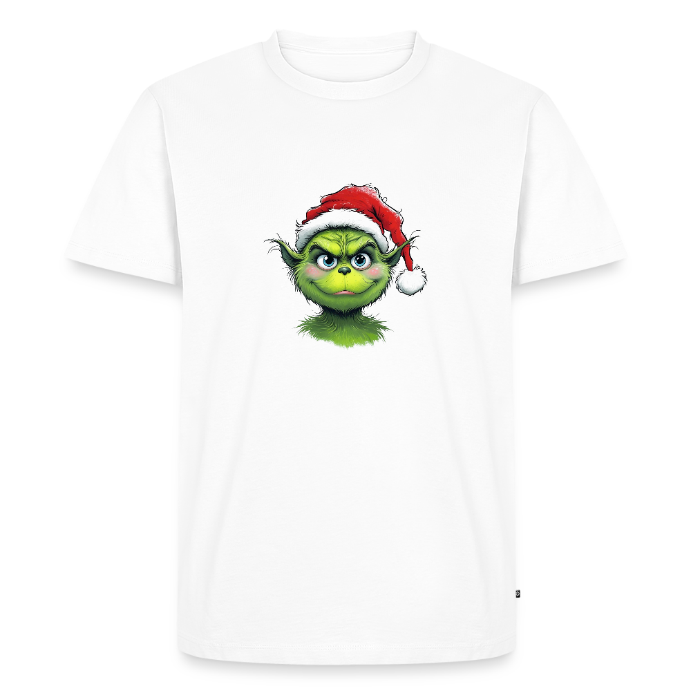 💚 T-shirt Premium Bio “Grinch Mode ON” – Humour & Esprit de Noël | UNiKtee REF00070 - blanc