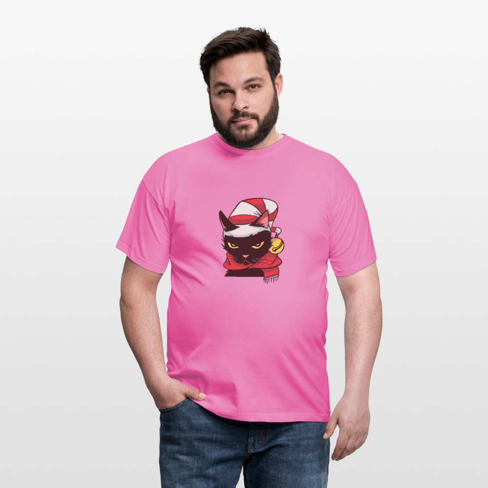 T-shirt Homme – Chat de Noël Grincheux - REF00005 - rose