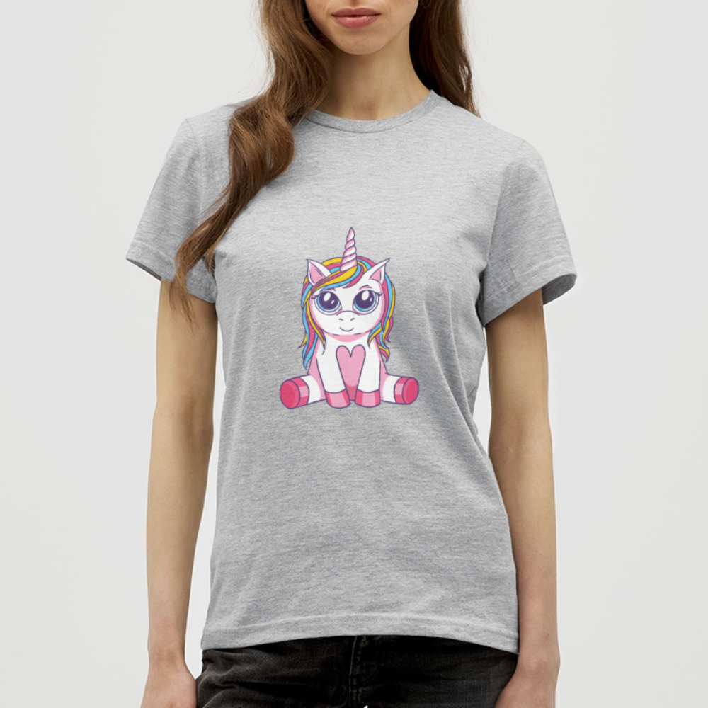 T-shirt Femme Licorne  - REF00011 - gris chiné