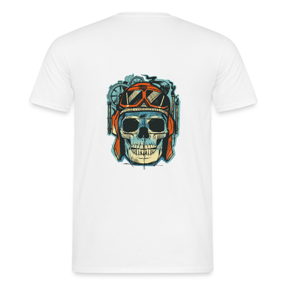 T-shirt Homme “Skull Rider” – Esprit Biker & Style Vintage | REF00064 - blanc