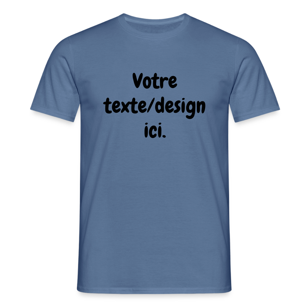 👉 T-shirt Personnalisable – Votre texte ! - bleu pigeon 