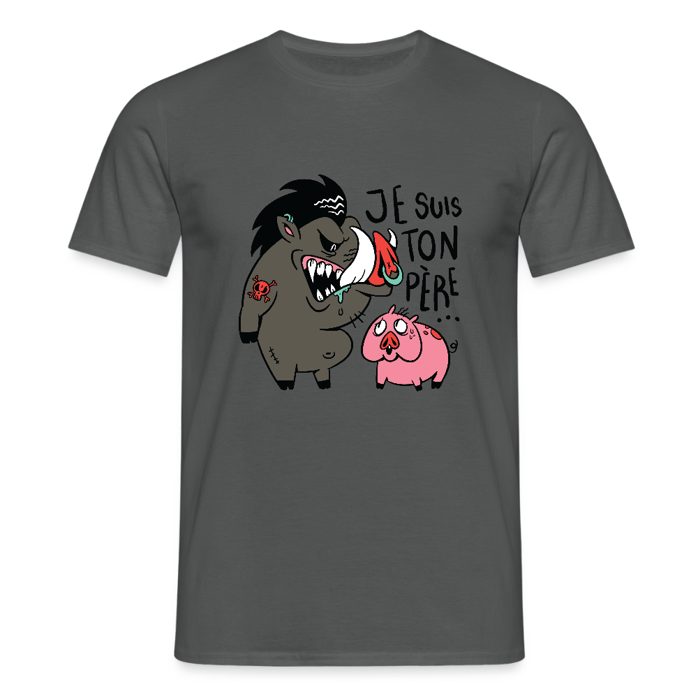 🐗 T-shirt Homme “Je suis ton père” – Humour Geek & Style Unique | UNiKtee REF00031 - charbon