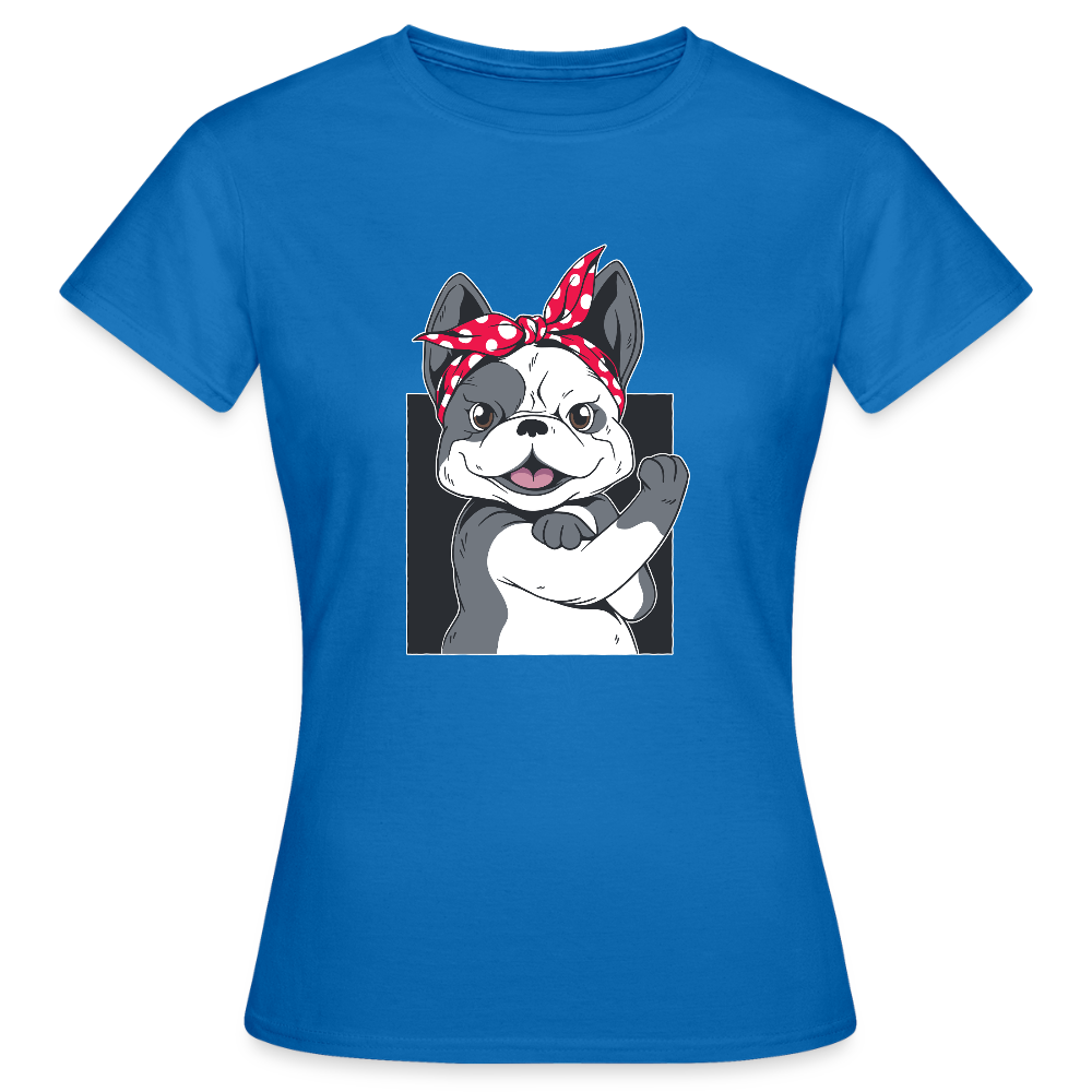 T-shirt Femme Bulldog – UNiKtee - REF00022 - bleu royal