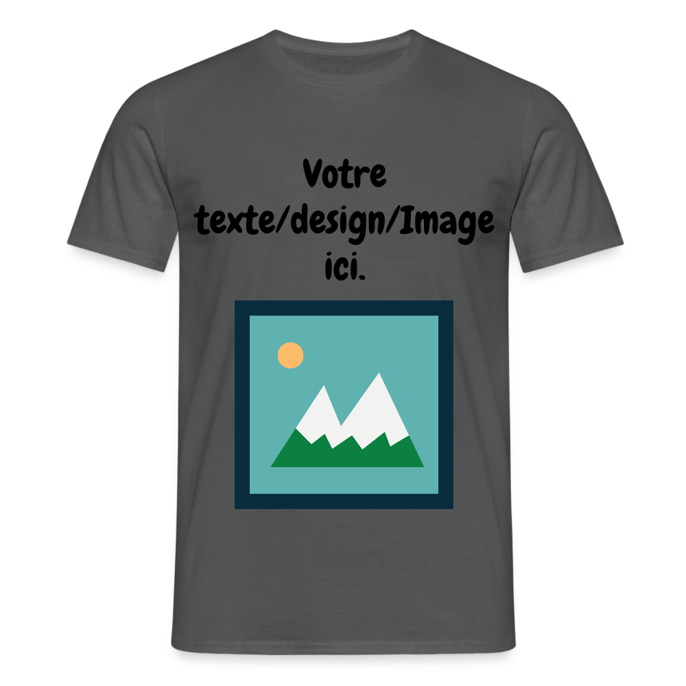 T-shirt Custom – Votre Texte, Votre Design ! - charbon