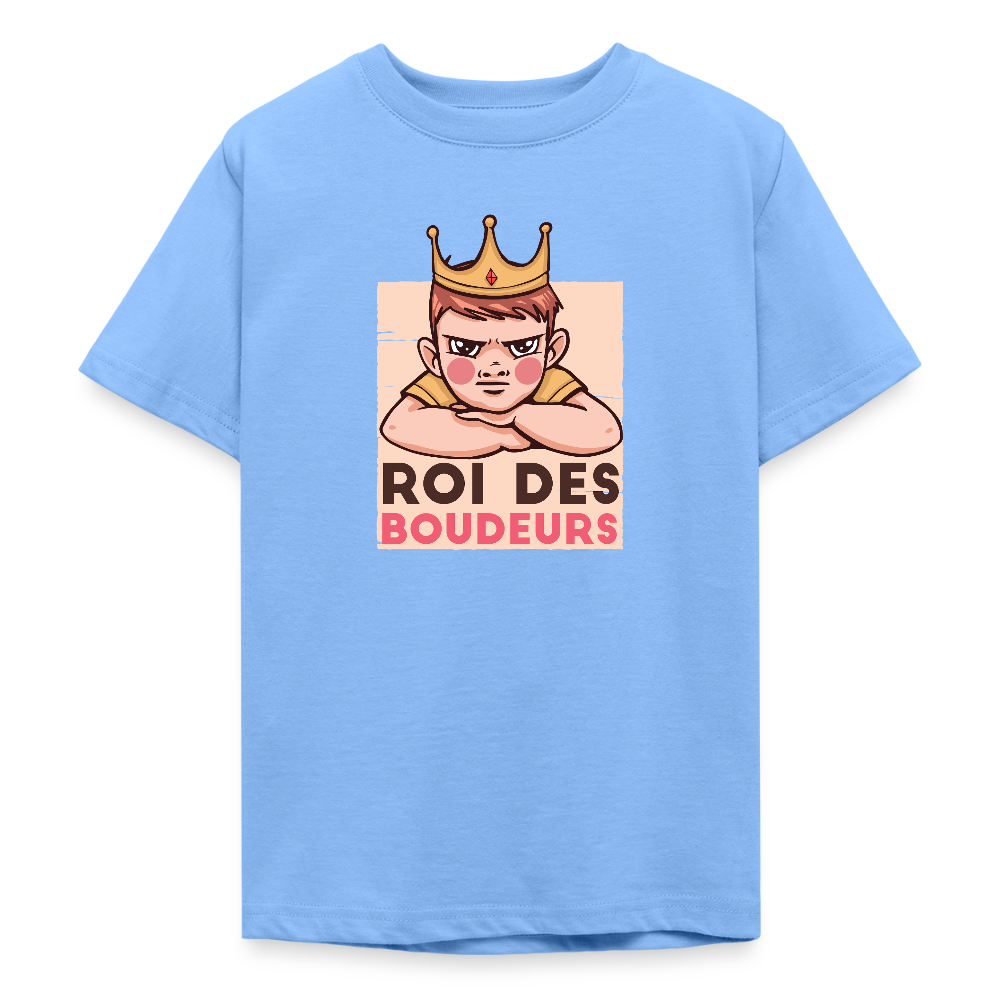 )  👑 T-shirt Ado “Roi des Boudeurs” – Attitude & Style Unique | UNiKtee - REF00029 - bleu ciel